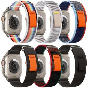 New 6 Pack of Apple Watch Compatible 49mm Trail Loop Sport Bands